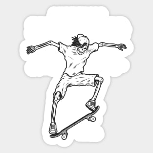 Skeleton Skateboarder Hate or Skate, Skate or Die Sticker